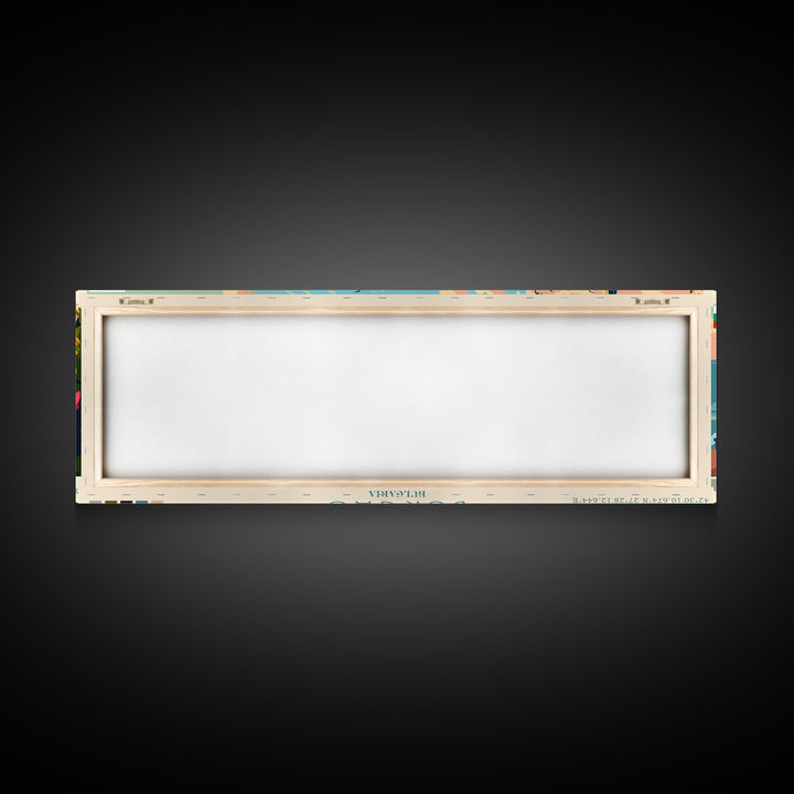 Burgas Bulgaria Panoramic Travel Poster, Framed Canvas Print or Metal Wall Art, Travel Art, Home Decor, Panoramic Painting, Midcentury Art