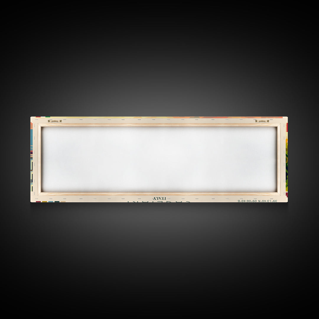 Cagliari Italy Wall Art, Panoramic Travel Poster, Panoramic Framed Canvas Print, City Wall Art, Wall Hanging Home Decor, Travel Art