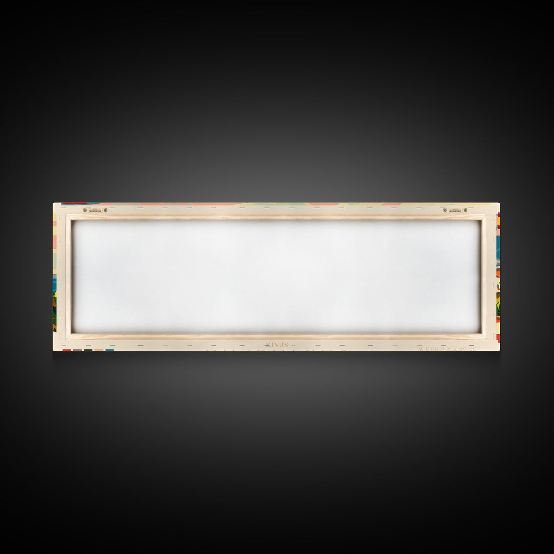 Cartagena Spain Panoramic Travel Poster, Framed Canvas Print or Metal Wall Art, Travel Art, Home Decor, Panoramic Painting, Midcentury Art