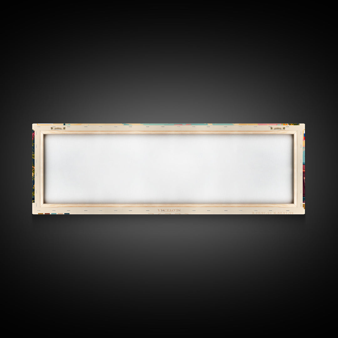 Celje Slovenia Panoramic Travel Poster, Framed Canvas Print or Metal Wall Art, Travel Art, Home Decor, Panoramic Painting, Midcentury Art