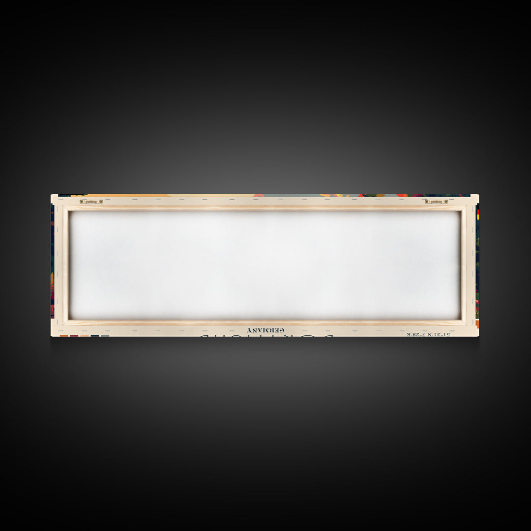 Dortmund Germany Wall Art, Panoramic Travel Poster, Panoramic Framed Canvas Print, City Wall Art, Wall Hanging Home Decor, Travel Art