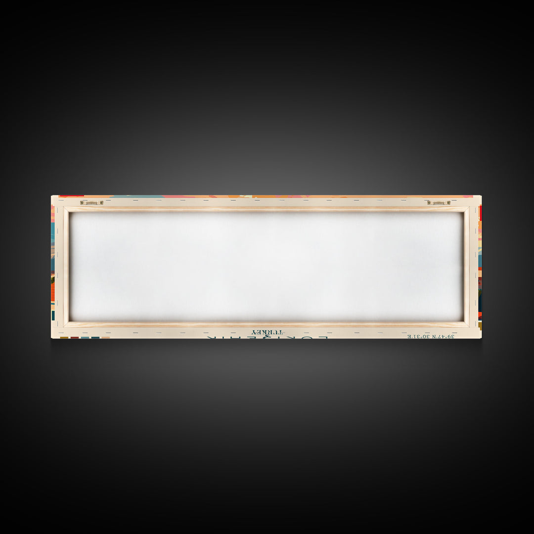 Eskisehir Turkey Panoramic Travel Poster, Framed Canvas Print or Metal Wall Art, Travel Art, Home Decor, Panoramic Painting, Midcentury Art