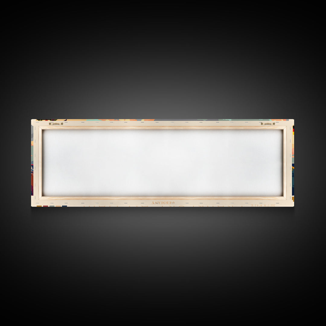 Frankfurt Germany Travel Print Wall Art, Panoramic City Art, Travel Art, Wall Decor, Vacation Gift, Framed Canvas Print Or Metal Art