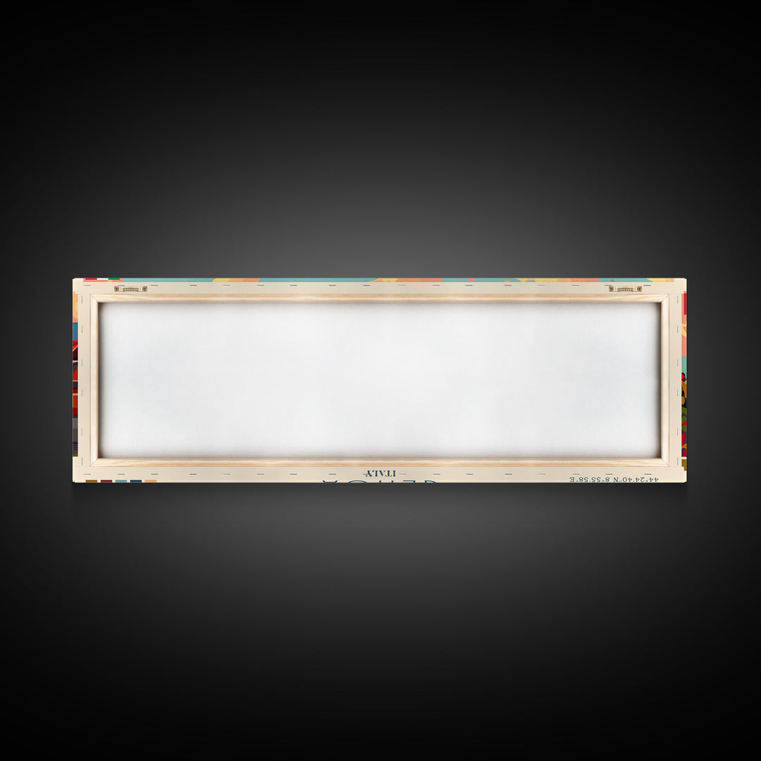 Genoa Italy Travel Art, City Art, Framed Canvas Print or Metal Wall Art, Europe Travel Poster, Panoramic Wall Art, Extra Wide Wall Art