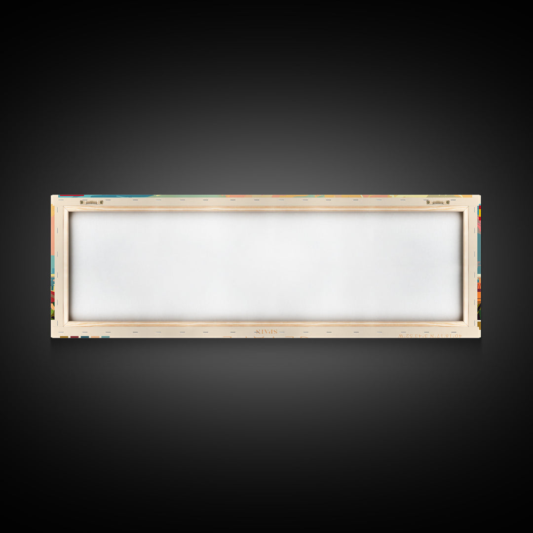 Getafe Spain Panoramic Travel Poster, Framed Canvas Print or Metal Wall Art, Travel Art, Home Decor, Panoramic Painting, Midcentury Art