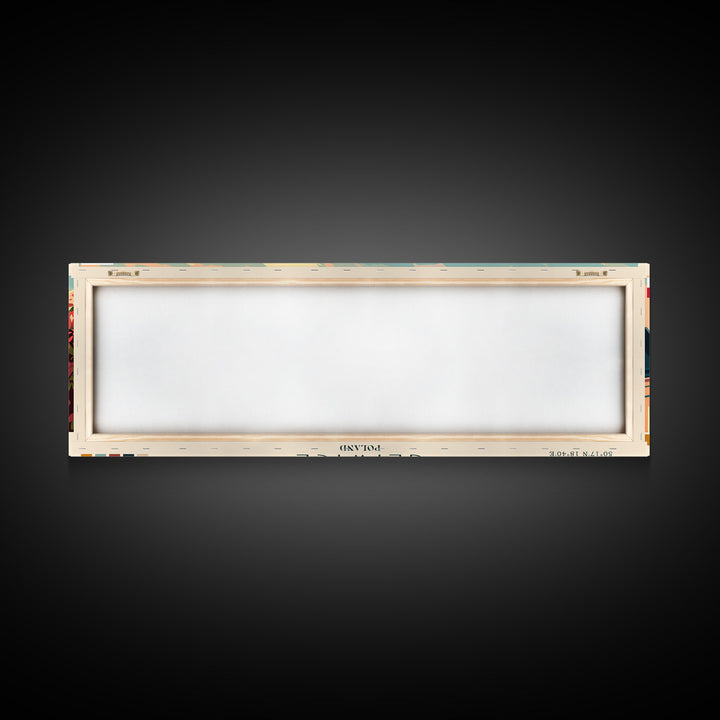 Gliwice Poland Panoramic Travel Poster, Framed Canvas Print or Metal Wall Art, Travel Art, Home Decor, Panoramic Painting, Midcentury Art