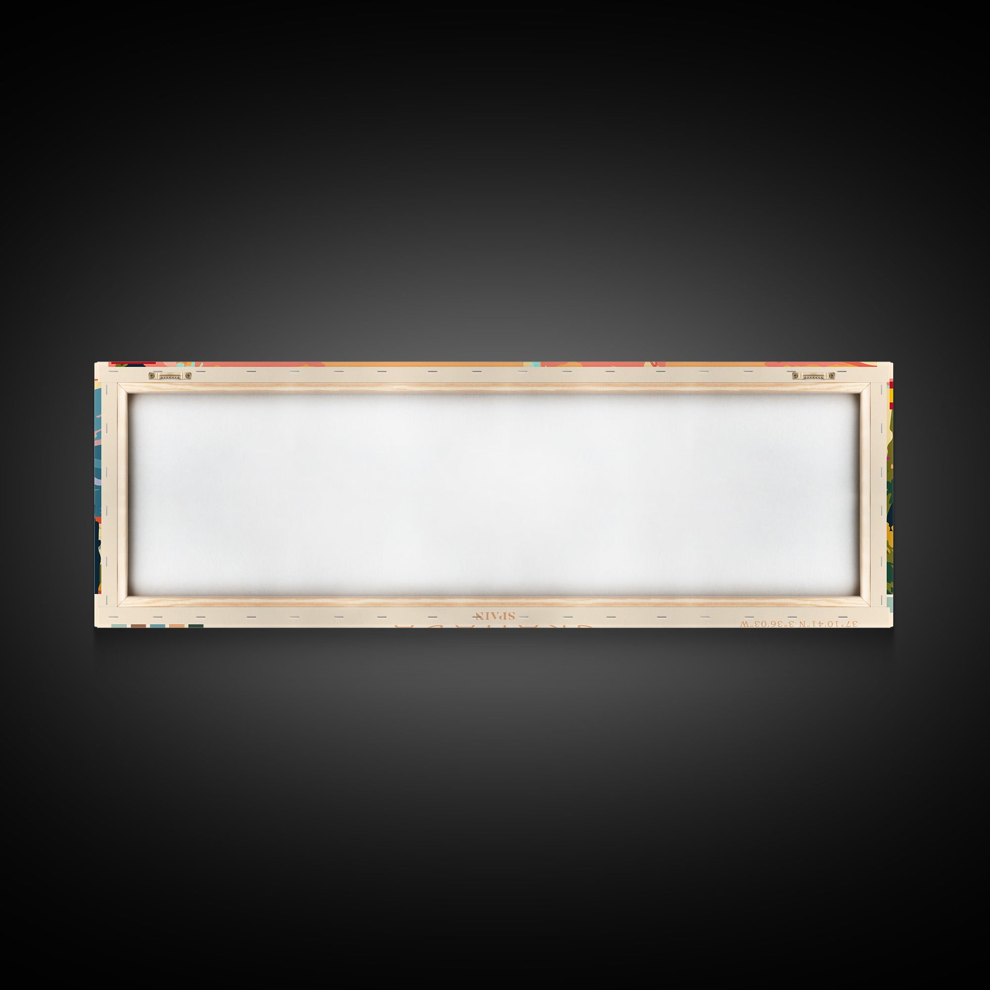 Granada Spain Panoramic Travel Poster, Framed Canvas Print or Metal Wall Art, Travel Art, Home Decor, Panoramic Painting, Midcentury Art