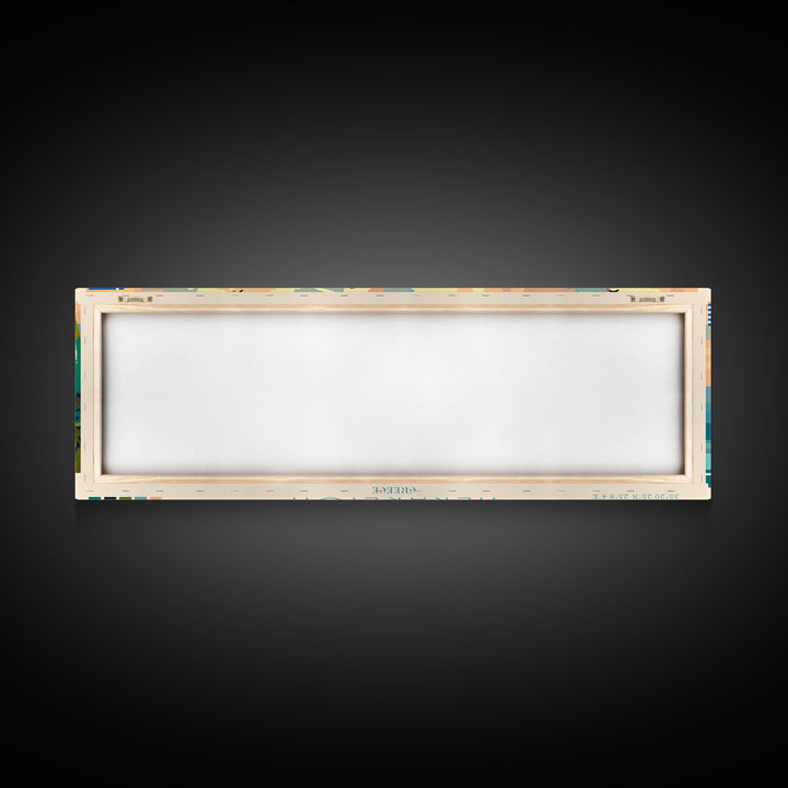 Heraklion Greece Panoramic Travel Poster, Framed Canvas Print or Metal Wall Art, Travel Art, Home Decor, Panoramic Painting, Midcentury Art