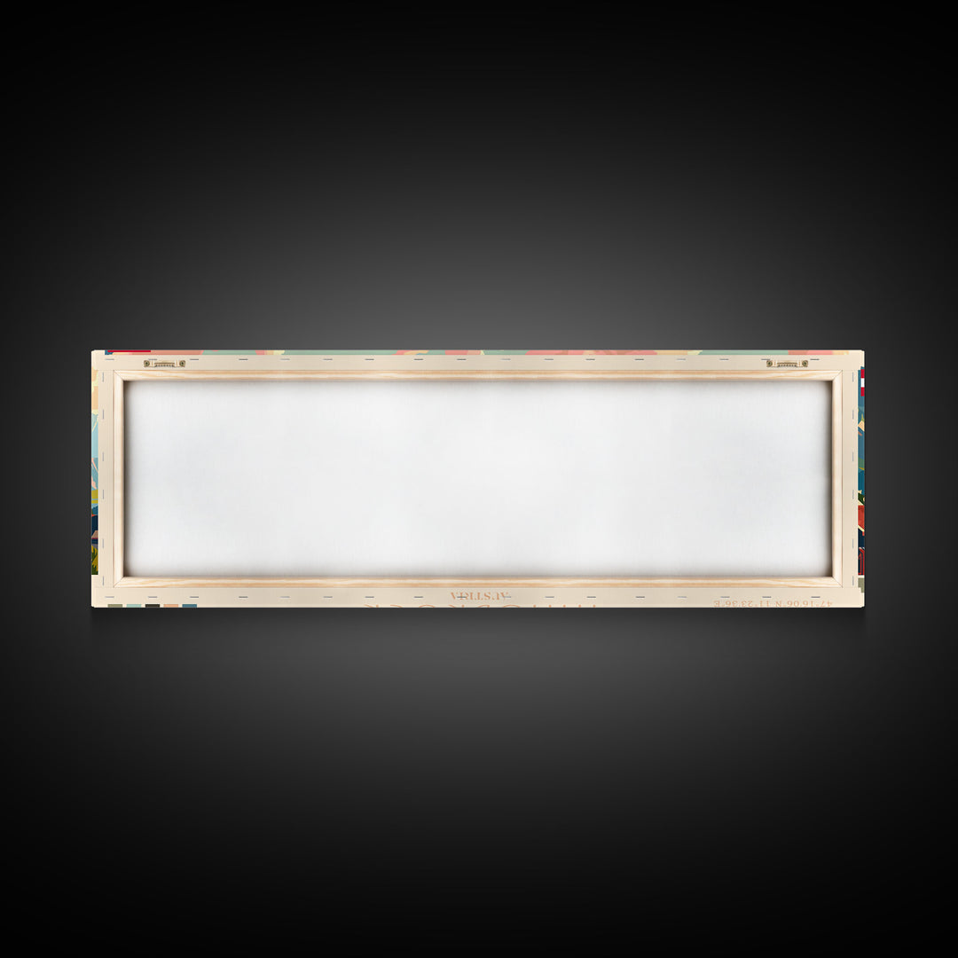 Innsbruck Austria Panoramic Travel Poster, Framed Canvas Print or Metal Wall Art, Travel Art, Home Decor, Panoramic Painting, Midcentury Art