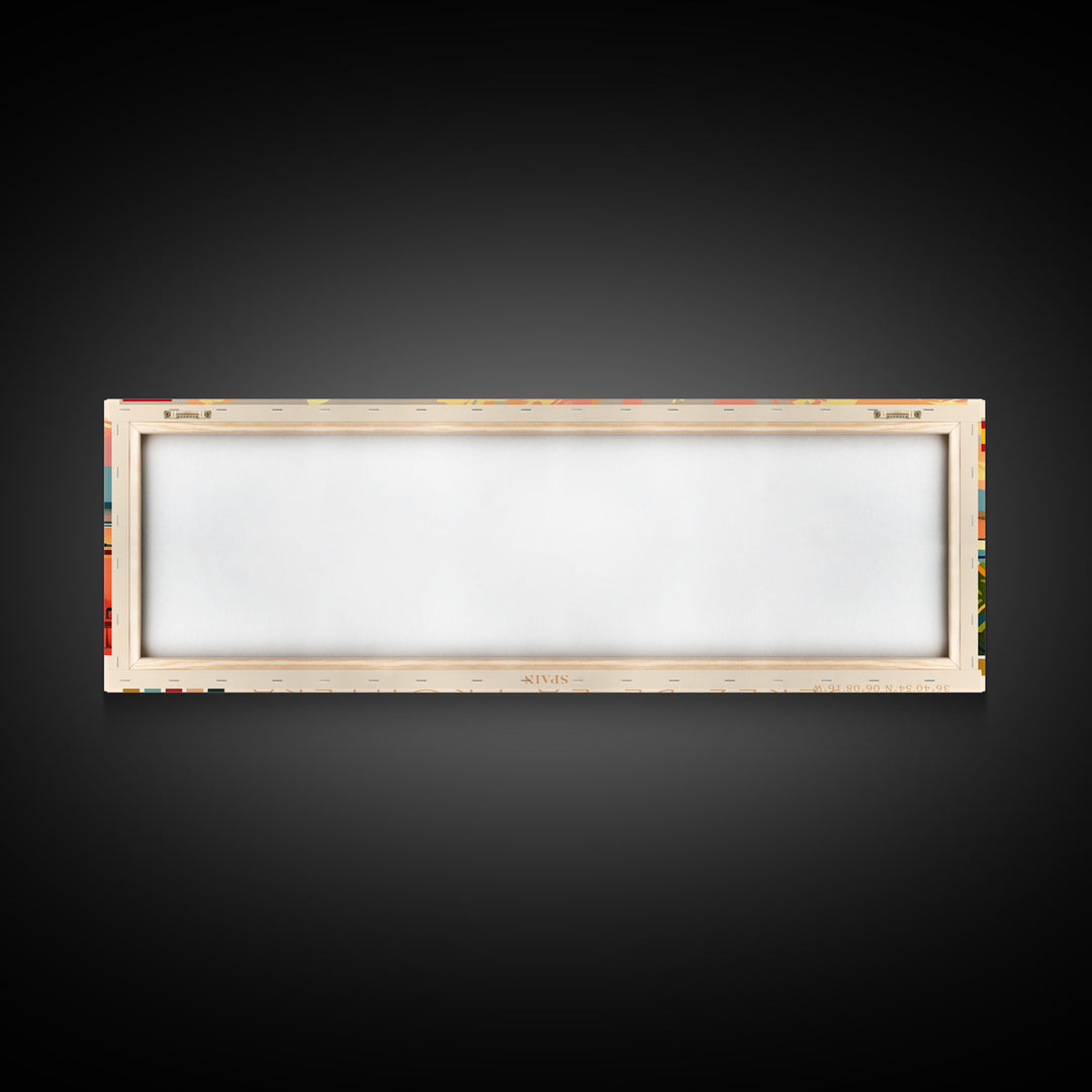 Jerez D eLa Frontera Spain Panoramic Travel Poster, Framed Canvas Print or Metal Wall Art, Travel Art, Home Decor, Panoramic Painting, Midcentury Art