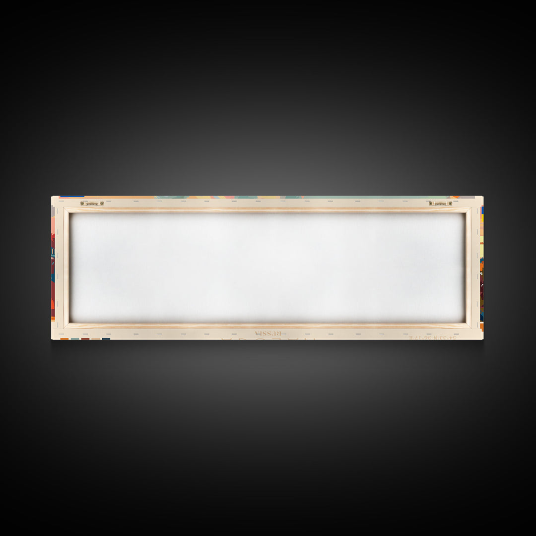 Kaluga Russia Panoramic Travel Poster, Framed Canvas Print or Metal Wall Art, Travel Art, Home Decor, Panoramic Painting, Midcentury Art