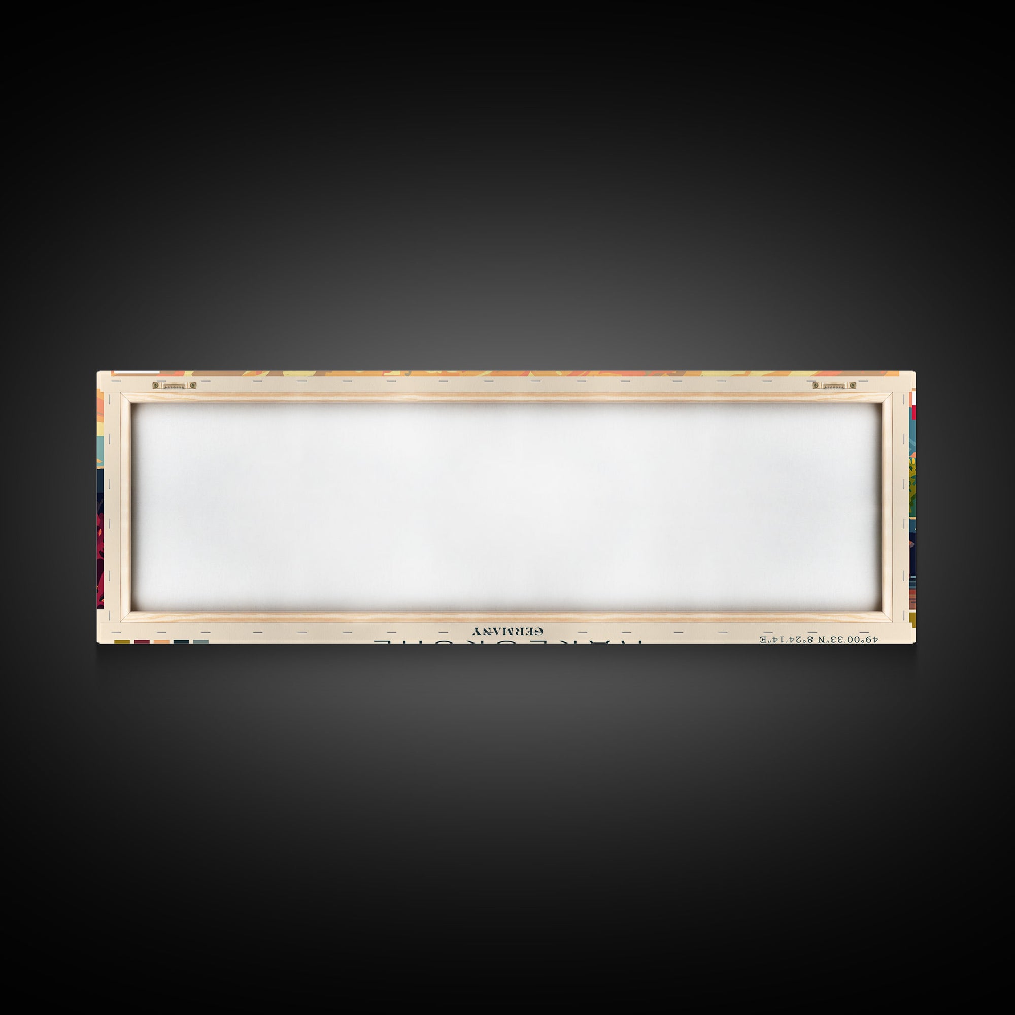 Karlsruhe Germany Panoramic Travel Poster, Framed Canvas Print or Metal Wall Art, Travel Art, Home Decor, Panoramic Painting, Midcentury Art