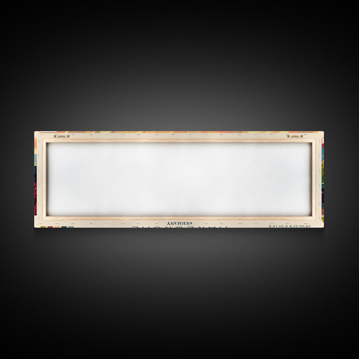 Karlsruhe Germany Panoramic Travel Poster, Framed Canvas Print or Metal Wall Art, Travel Art, Home Decor, Panoramic Painting, Midcentury Art