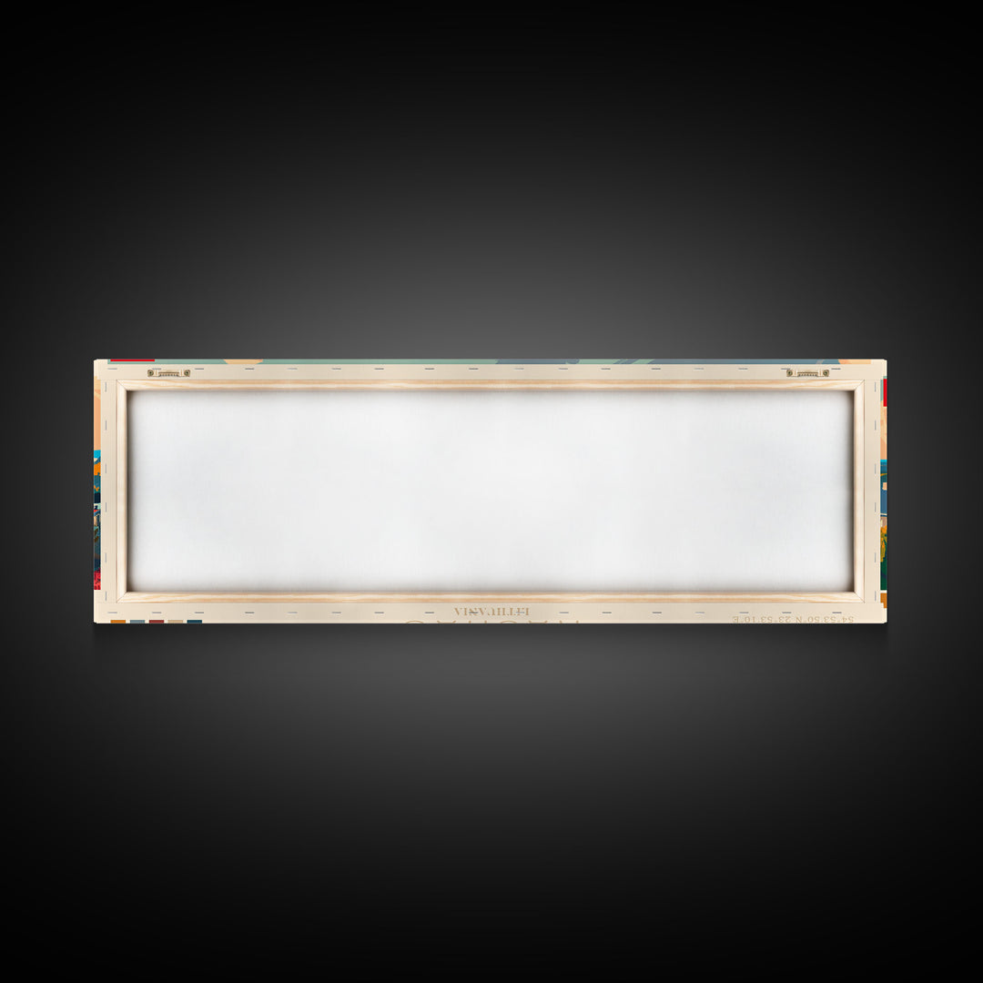 Kaunas Lithuania Travel Print Wall Art, Panoramic City Art, Travel Art, Wall Decor, Vacation Gift, Framed Canvas Print Or Metal Art