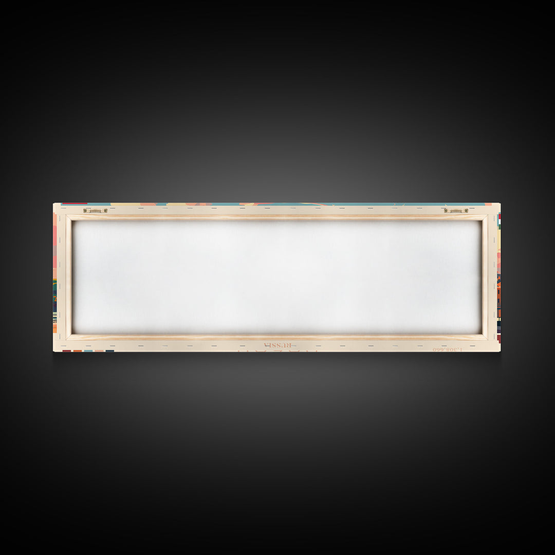 Kazan Russia Panoramic Travel Poster, Framed Canvas Print or Metal Wall Art, Travel Art, Home Decor, Panoramic Painting, Midcentury Art