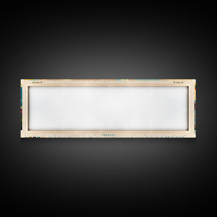 Klagenfurt Austria Panoramic Travel Poster, Framed Canvas Print or Metal Wall Art, Travel Art, Home Decor, Panoramic Painting, Midcentury Art