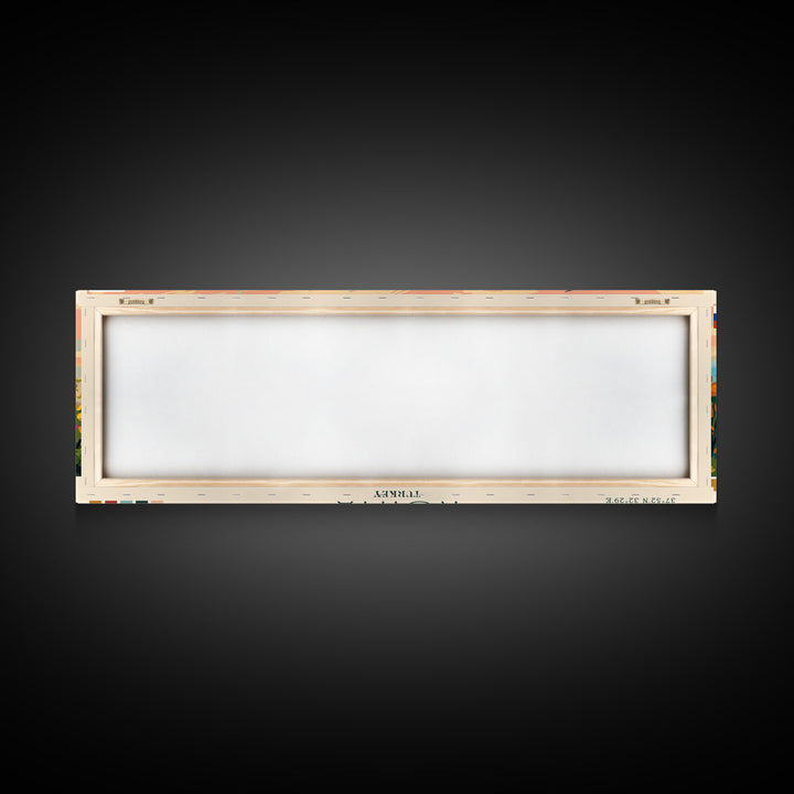 Konya Turkey Panoramic Travel Poster, Framed Canvas Print or Metal Wall Art, Travel Art, Home Decor, Panoramic Painting, Midcentury Art