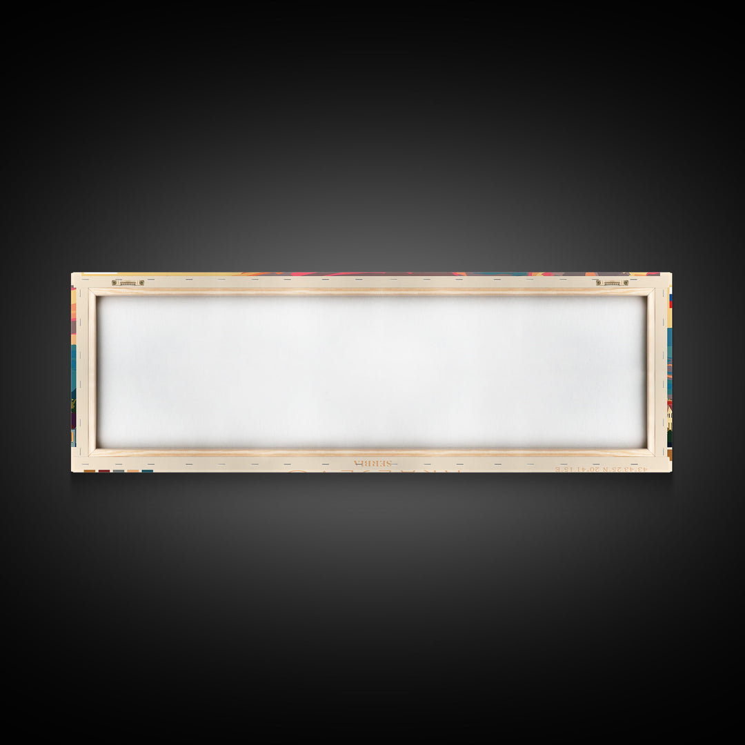 Kraljevo Serbia Panoramic Travel Poster, Framed Canvas Print or Metal Wall Art, Travel Art, Home Decor, Panoramic Painting, Midcentury Art