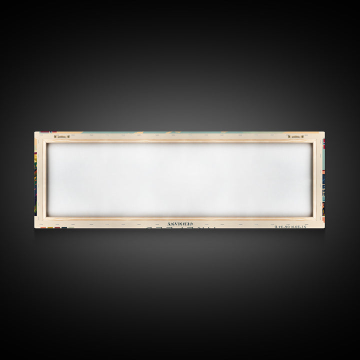 Krefeld Germany Panoramic Travel Poster, Framed Canvas Print or Metal Wall Art, Travel Art, Home Decor, Panoramic Painting, Midcentury Art