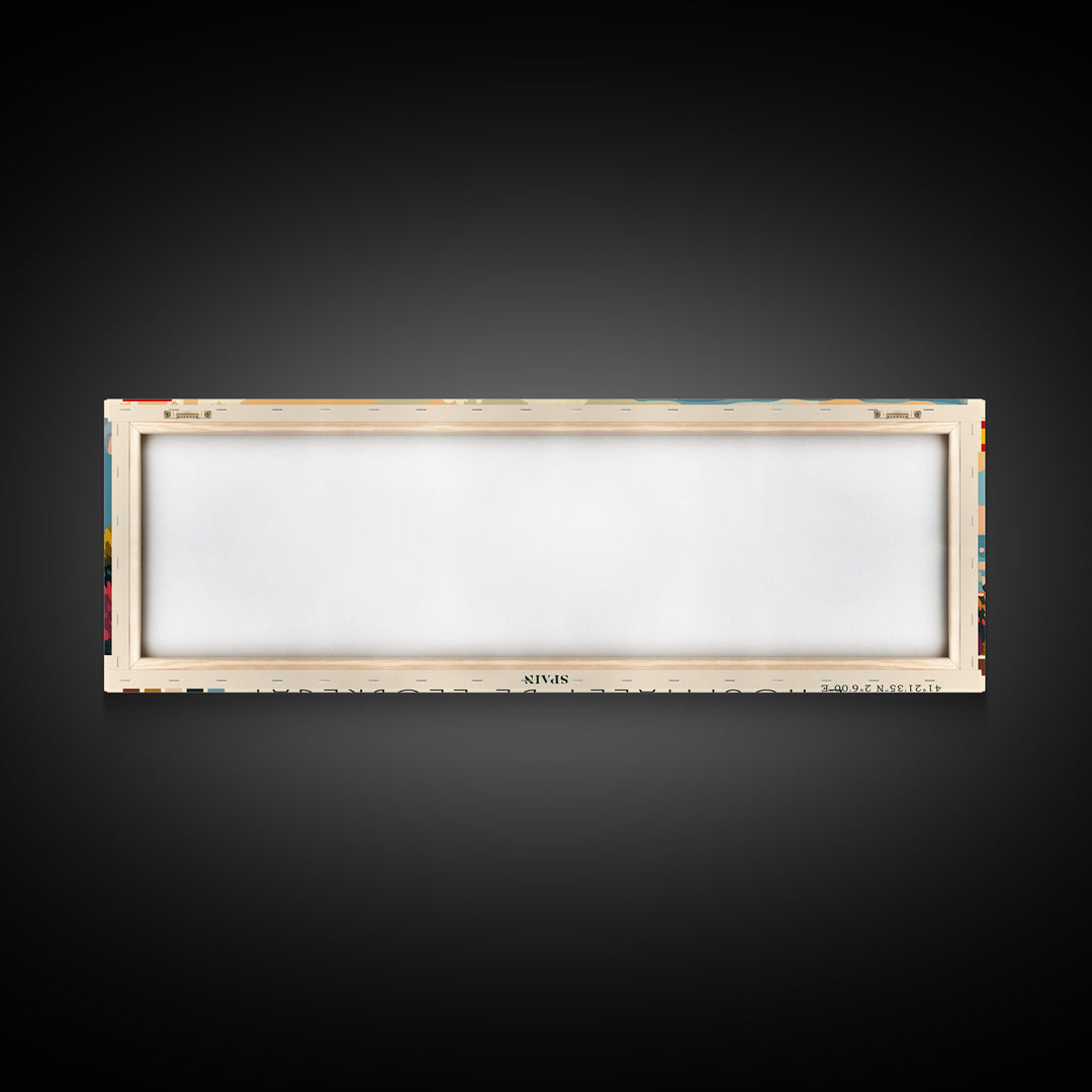 L'Hospitalet-de-Llobregat Spain Travel Print Wall Art, Panoramic City Art, Travel Art, Wall Decor, Vacation Gift, Framed Canvas Print Or Metal Art