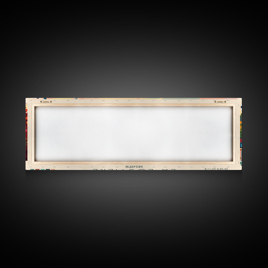 La Louvire Belgium Travel Art, City Art, Framed Canvas Print or Metal Wall Art, Europe Travel Poster, Panoramic Wall Art, Extra Wide Wall Art