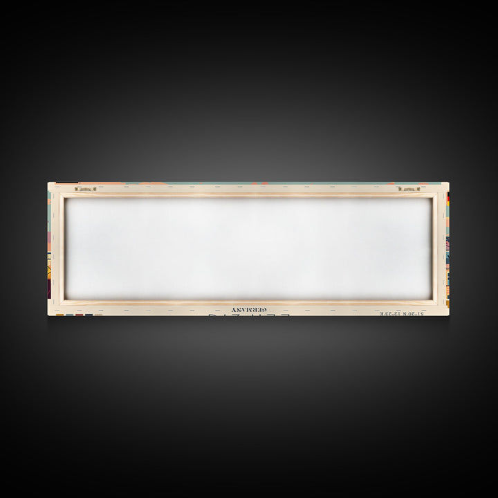 Leipzig Germany Panoramic Travel Poster, Framed Canvas Print or Metal Wall Art, Travel Art, Home Decor, Panoramic Painting, Midcentury Art