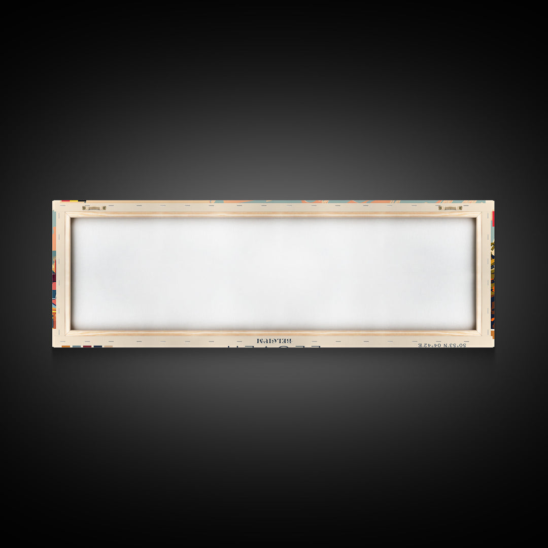 Leuven Belgium Travel Print Wall Art, Panoramic City Art, Travel Art, Wall Decor, Vacation Gift, Framed Canvas Print Or Metal Art