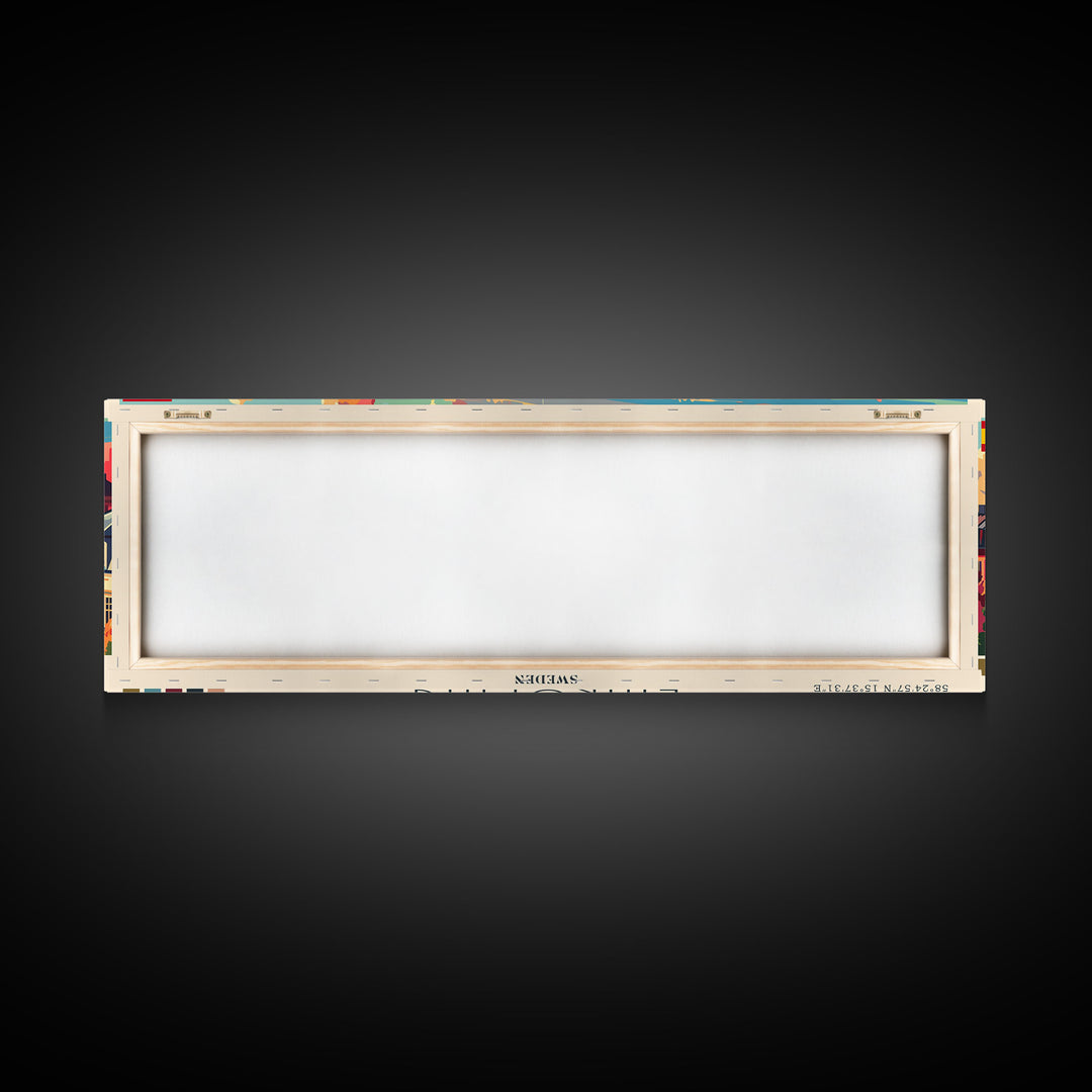 Linkoping Sweden Travel Art, City Art, Framed Canvas Print or Metal Wall Art, Europe Travel Poster, Panoramic Wall Art, Extra Wide Wall Art