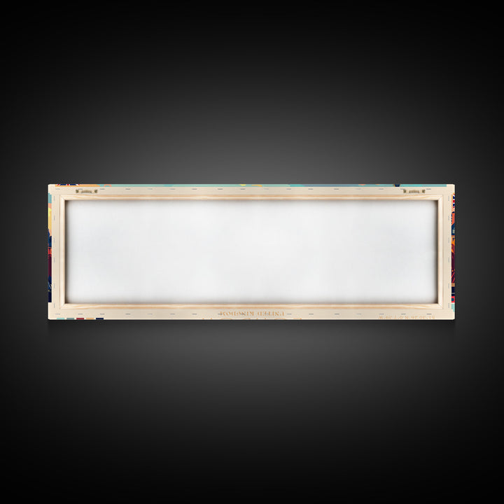 London United Kingdom Panoramic Travel Poster, Framed Canvas Print or Metal Wall Art, Travel Art, Home Decor, Panoramic Painting, Midcentury Art