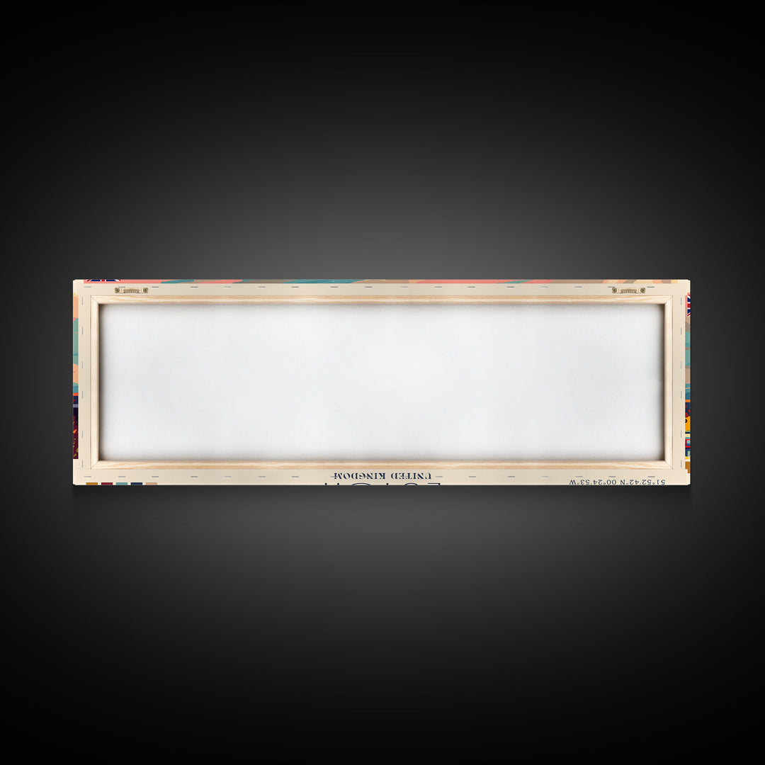 Luton United Kingdom Travel Art, City Art, Framed Canvas Print or Metal Wall Art, Europe Travel Poster, Panoramic Wall Art, Extra Wide Wall Art