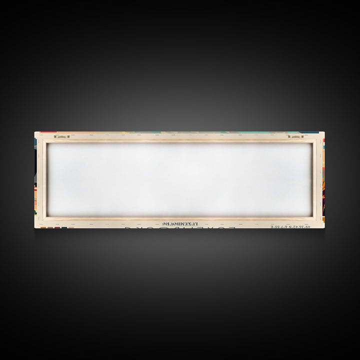 Luxembourg Luxembourg Panoramic Travel Poster, Framed Canvas Print or Metal Wall Art, Travel Art, Home Decor, Panoramic Painting, Midcentury Art