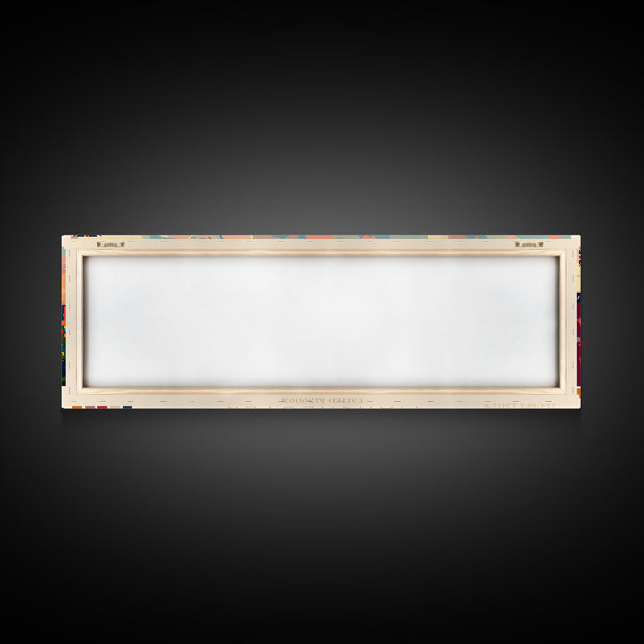 Manchester United Kingdom Panoramic Travel Poster, Framed Canvas Print or Metal Wall Art, Travel Art, Home Decor, Panoramic Painting, Midcentury Art