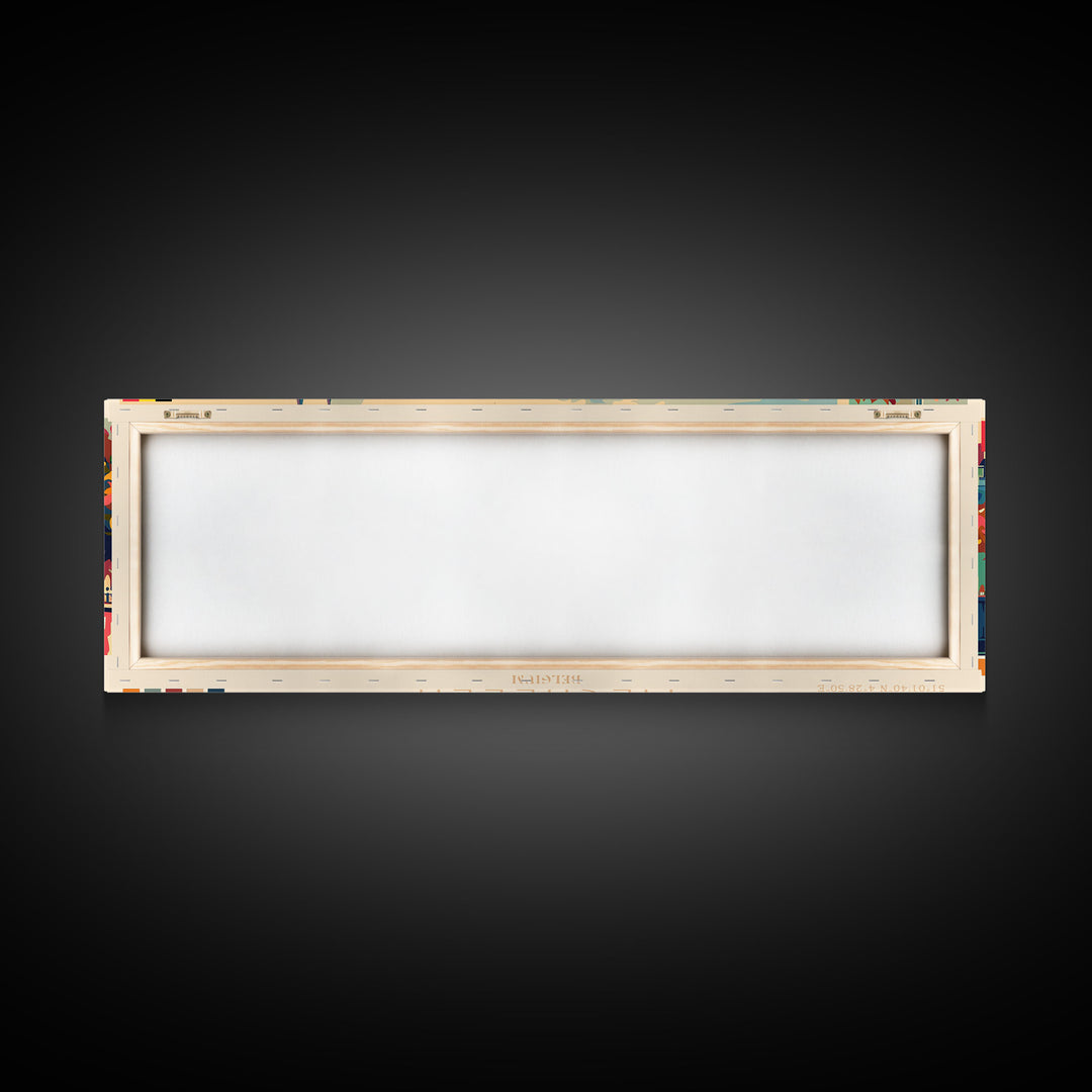 Mechelen Belgium Panoramic Travel Poster, Framed Canvas Print or Metal Wall Art, Travel Art, Home Decor, Panoramic Painting, Midcentury Art