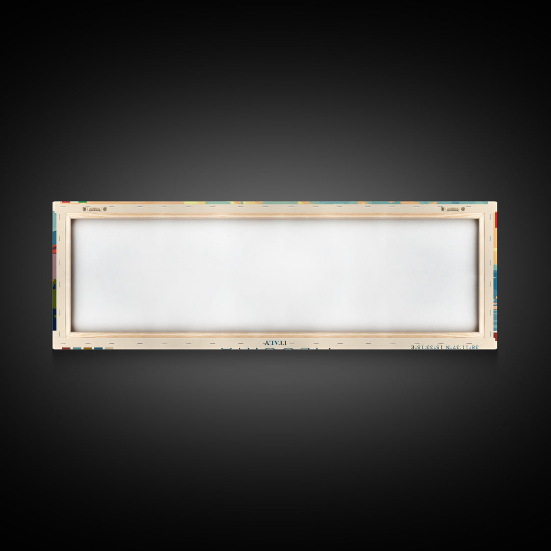 Messina Italy Travel Print Wall Art, Panoramic City Art, Travel Art, Wall Decor, Vacation Gift, Framed Canvas Print Or Metal Art