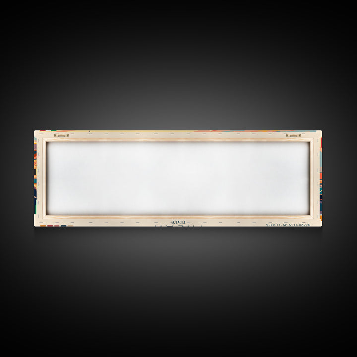 Milan Italy Panoramic Travel Poster, Framed Canvas Print or Metal Wall Art, Travel Art, Home Decor, Panoramic Painting, Midcentury Art