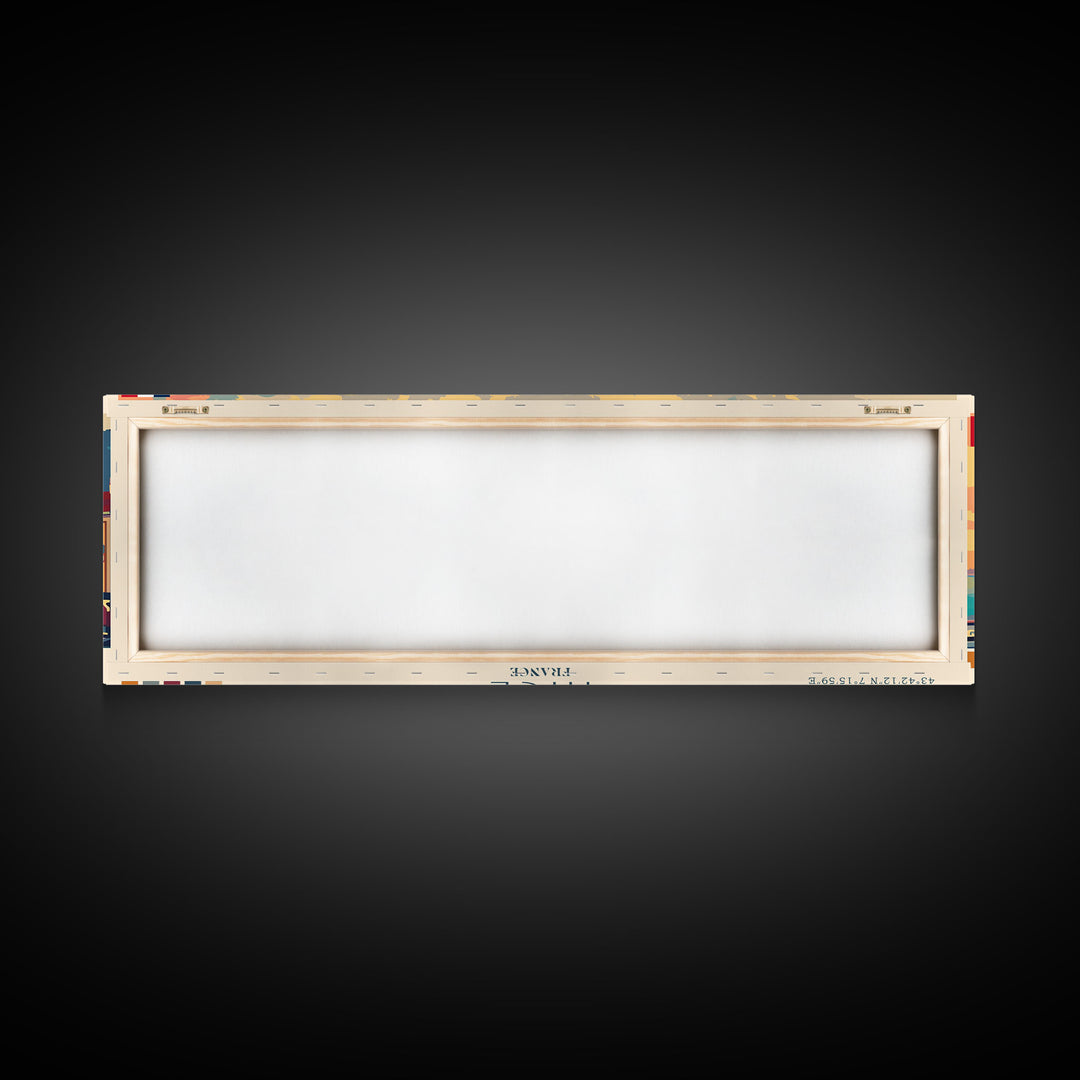 Nice France Travel Art, City Art, Framed Canvas Print or Metal Wall Art, Europe Travel Poster, Panoramic Wall Art, Extra Wide Wall Art