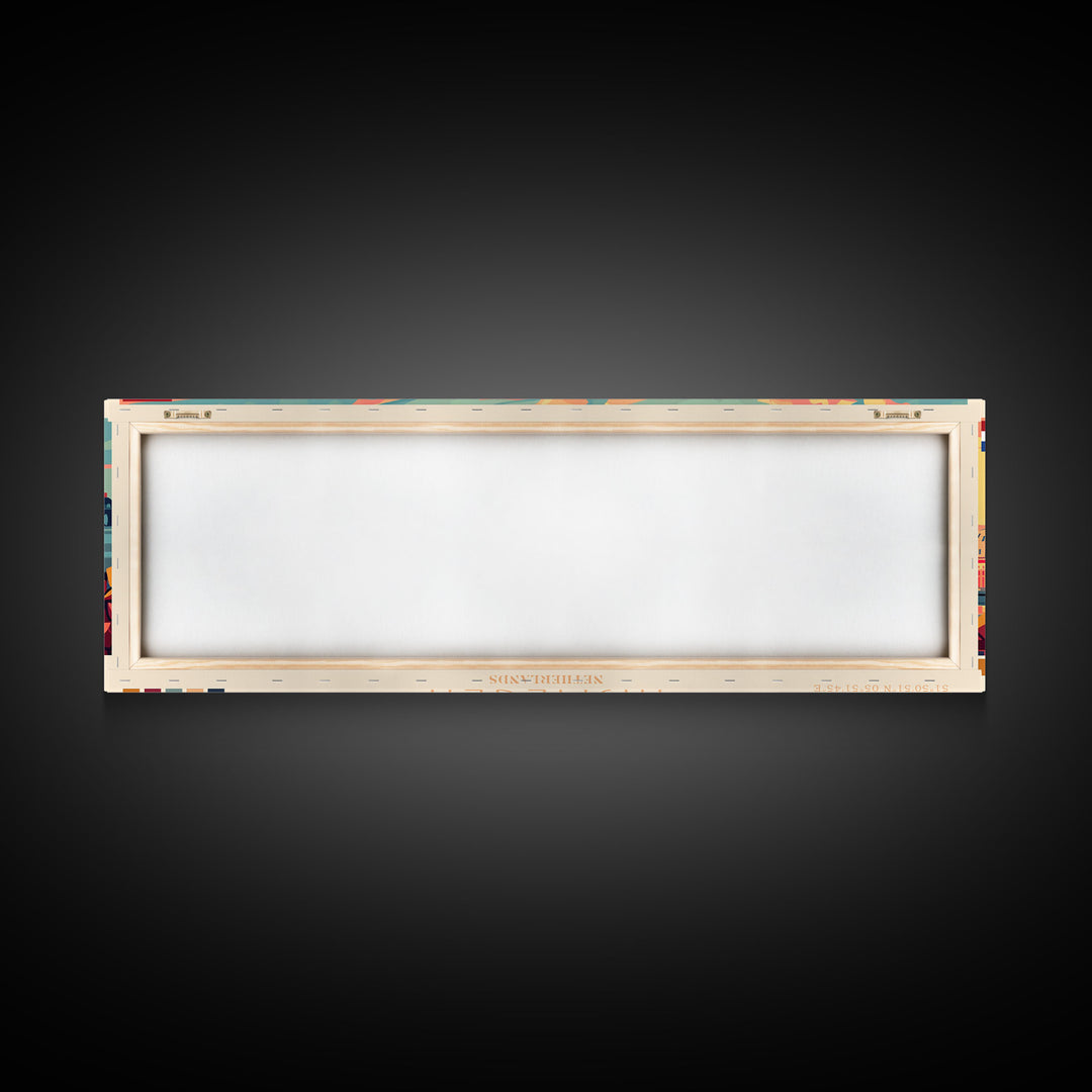 Nijmegen Netherlands Panoramic Travel Poster, Framed Canvas Print or Metal Wall Art, Travel Art, Home Decor, Panoramic Painting, Midcentury Art