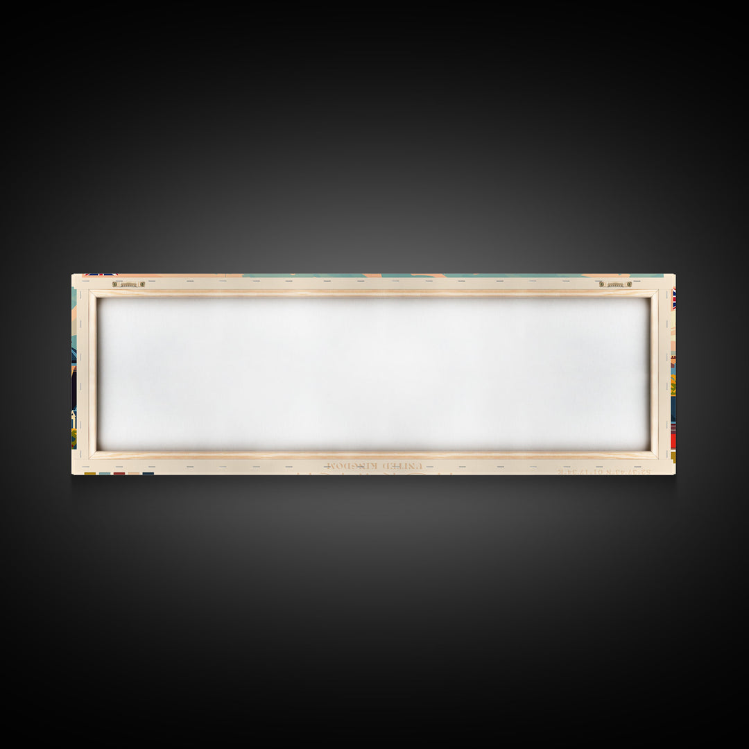 Norwich United Kingdom Panoramic Travel Poster, Framed Canvas Print or Metal Wall Art, Travel Art, Home Decor, Panoramic Painting, Midcentury Art
