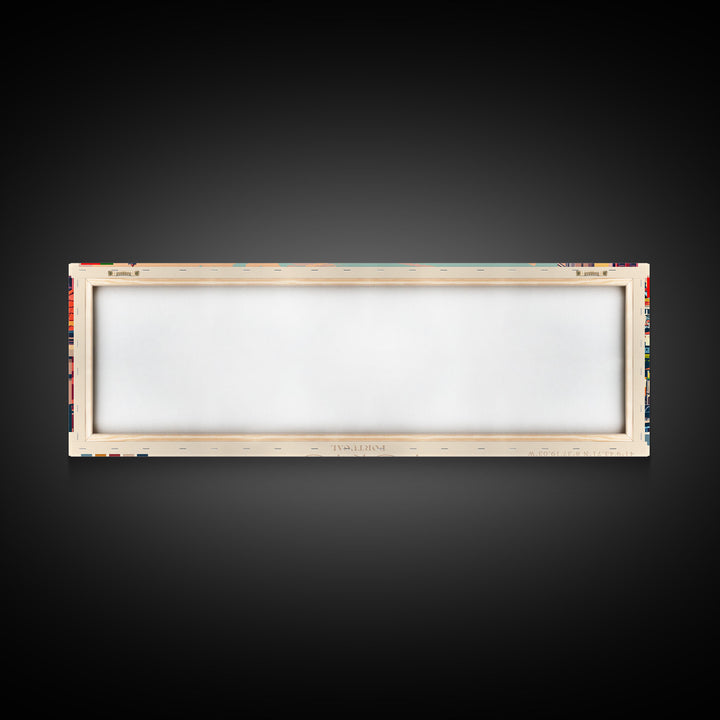 Porto Portugal Panoramic Travel Poster, Framed Canvas Print or Metal Wall Art, Travel Art, Home Decor, Panoramic Painting, Midcentury Art