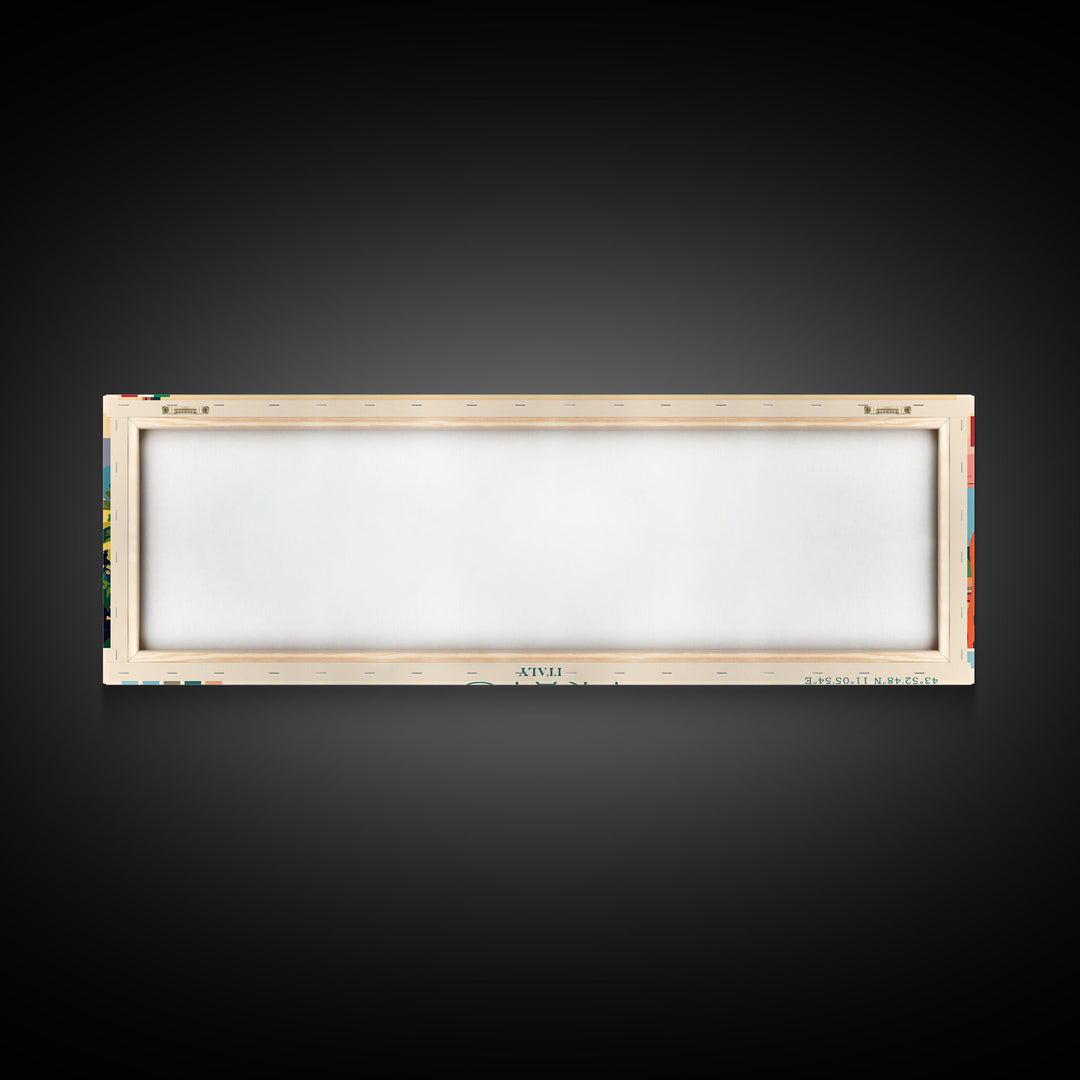 Prato Italy Panoramic Travel Poster, Framed Canvas Print or Metal Wall Art, Travel Art, Home Decor, Panoramic Painting, Midcentury Art