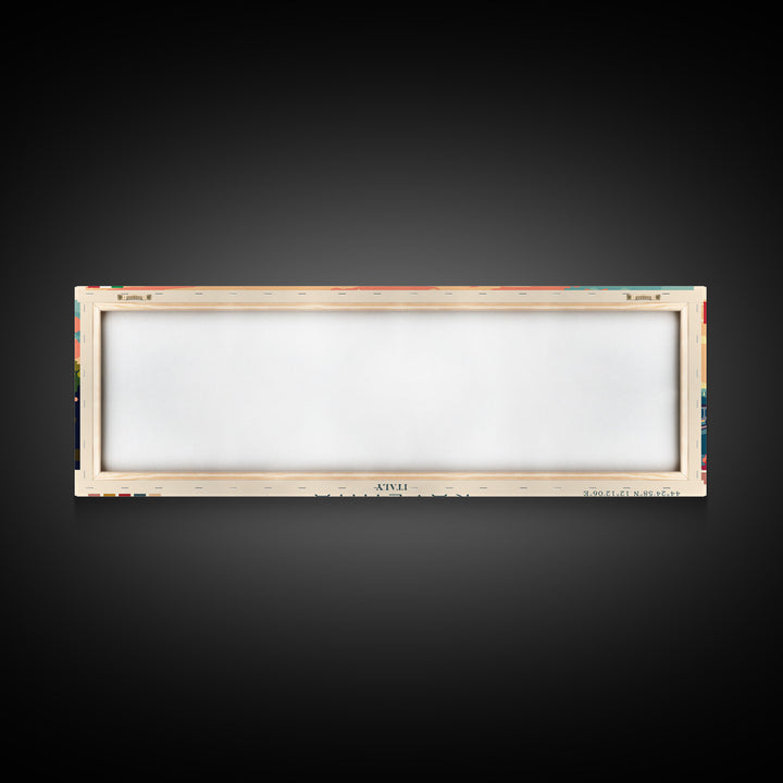 Ravenna Italy Panoramic Travel Poster, Framed Canvas Print or Metal Wall Art, Travel Art, Home Decor, Panoramic Painting, Midcentury Art