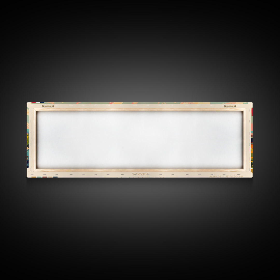 Rennes France Panoramic Travel Poster, Framed Canvas Print or Metal Wall Art, Travel Art, Home Decor, Panoramic Painting, Midcentury Art