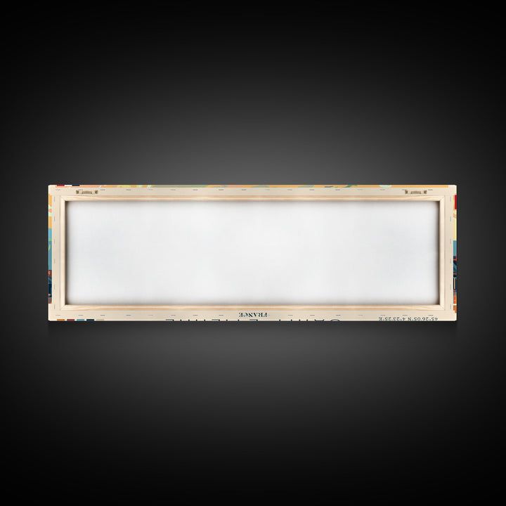 Saint Etienne France Panoramic Travel Poster, Framed Canvas Print or Metal Wall Art, Travel Art, Home Decor, Panoramic Painting, Midcentury Art