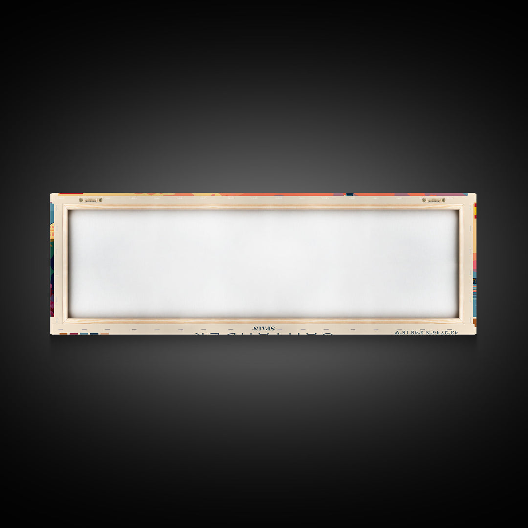 Santander Spain Travel Print Wall Art, Panoramic City Art, Travel Art, Wall Decor, Vacation Gift, Framed Canvas Print Or Metal Art