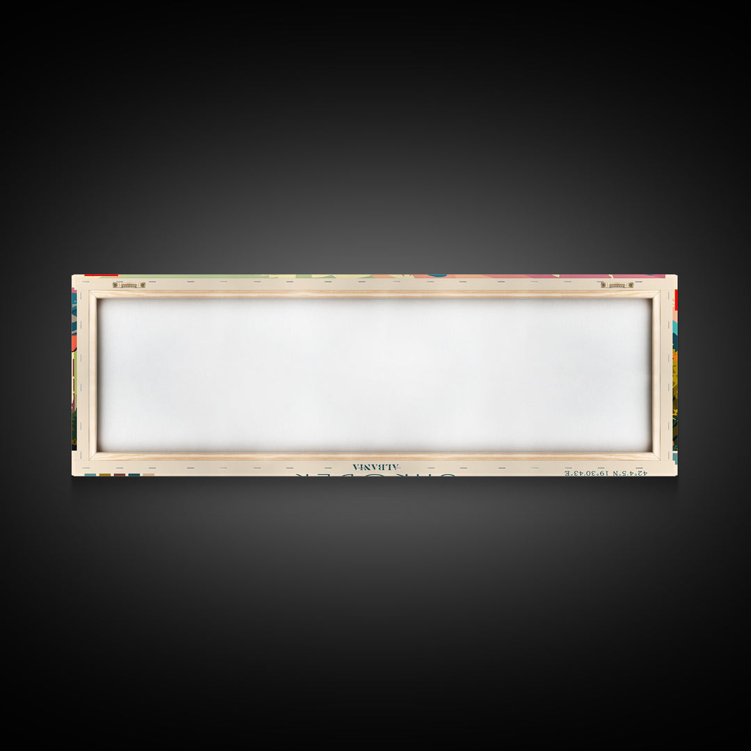 Shkodr Albania Travel Print Wall Art, Panoramic City Art, Travel Art, Wall Decor, Vacation Gift, Framed Canvas Print Or Metal Art