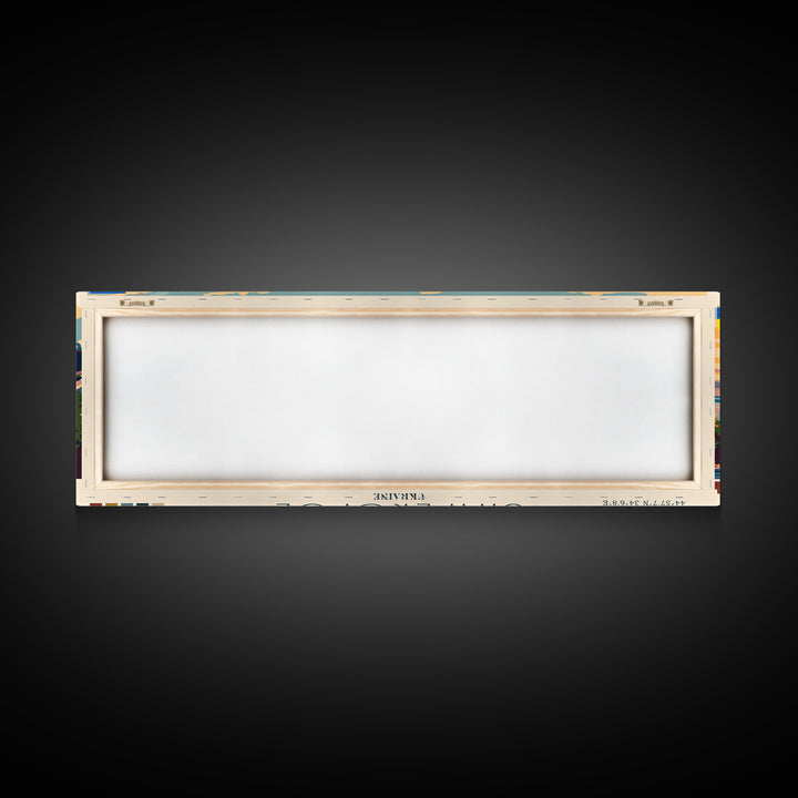 Simferopol Ukraine Panoramic Travel Poster, Framed Canvas Print or Metal Wall Art, Travel Art, Home Decor, Panoramic Painting, Midcentury Art