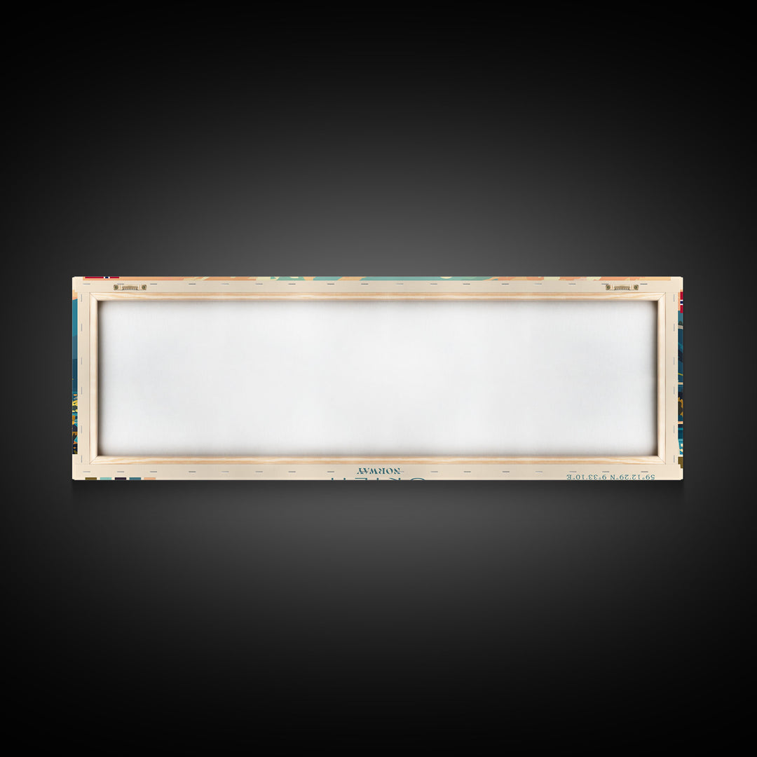 Skien Norway Travel Art, City Art, Framed Canvas Print or Metal Wall Art, Europe Travel Poster, Panoramic Wall Art, Extra Wide Wall Art