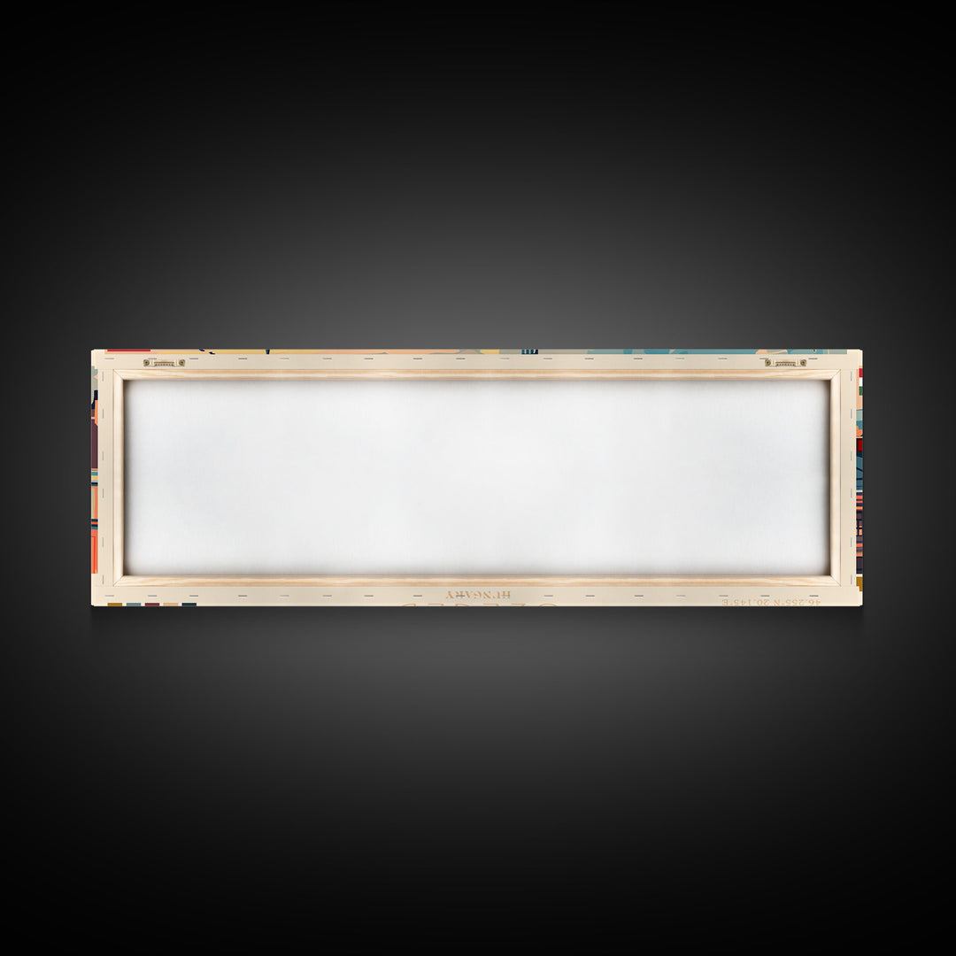 Szeged Hungary Travel Art, City Art, Framed Canvas Print or Metal Wall Art, Europe Travel Poster, Panoramic Wall Art, Extra Wide Wall Art