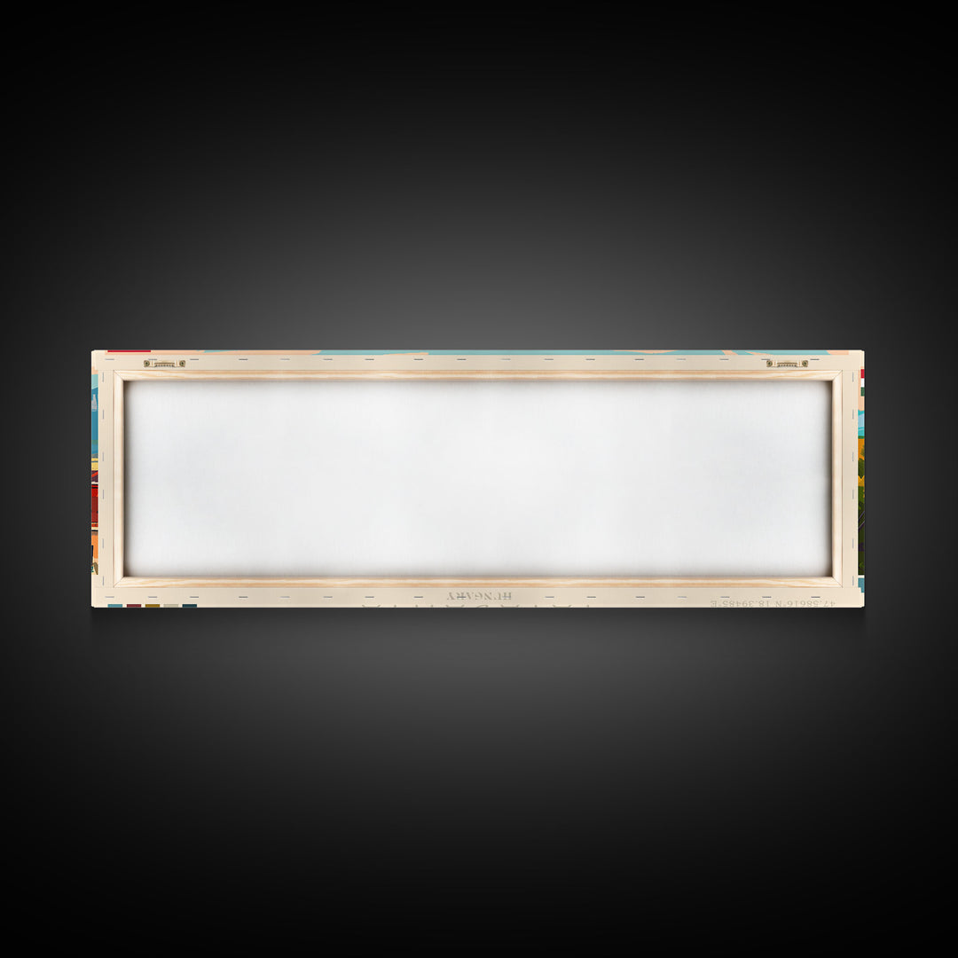 Tatabanya Hungary Travel Print Wall Art, Panoramic City Art, Travel Art, Wall Decor, Vacation Gift, Framed Canvas Print Or Metal Art