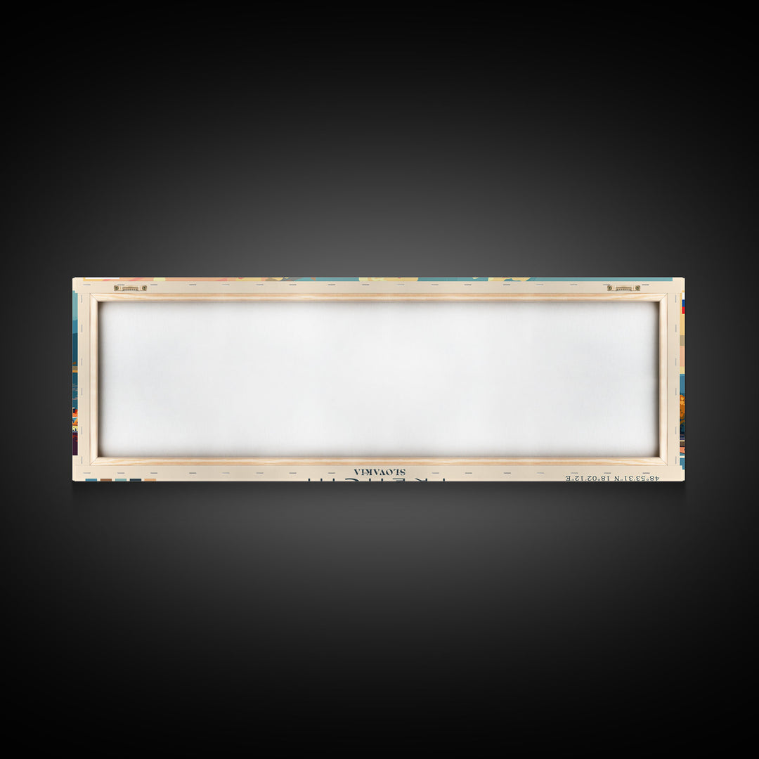 Trencin Slovakia Travel Art, City Art, Framed Canvas Print or Metal Wall Art, Europe Travel Poster, Panoramic Wall Art, Extra Wide Wall Art